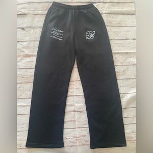 Lonely Ghost Black Text Me When You Land Wide Leg Sweatpants